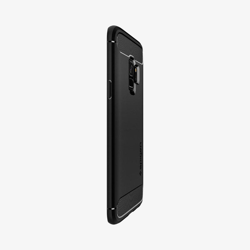 592CS22834 - Galaxy S9 Series Rugged Armor Case in black showing the back and side