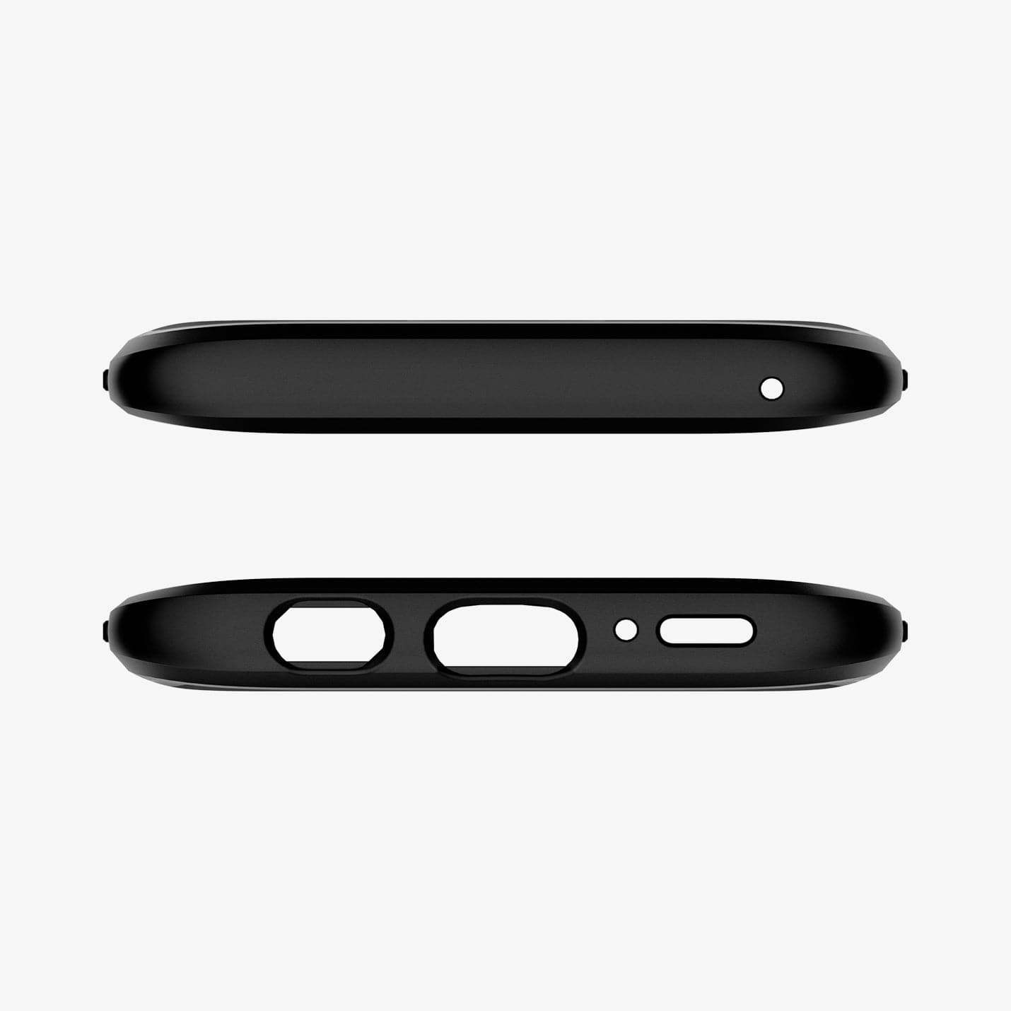 592CS22834 - Galaxy S9 Series Rugged Armor Case in black showing the top and bottom