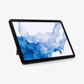 ACS01609 - Galaxy Tab S8 Plus Case Tough Armor Pro in black showing the front with device propped up by built in kickstand