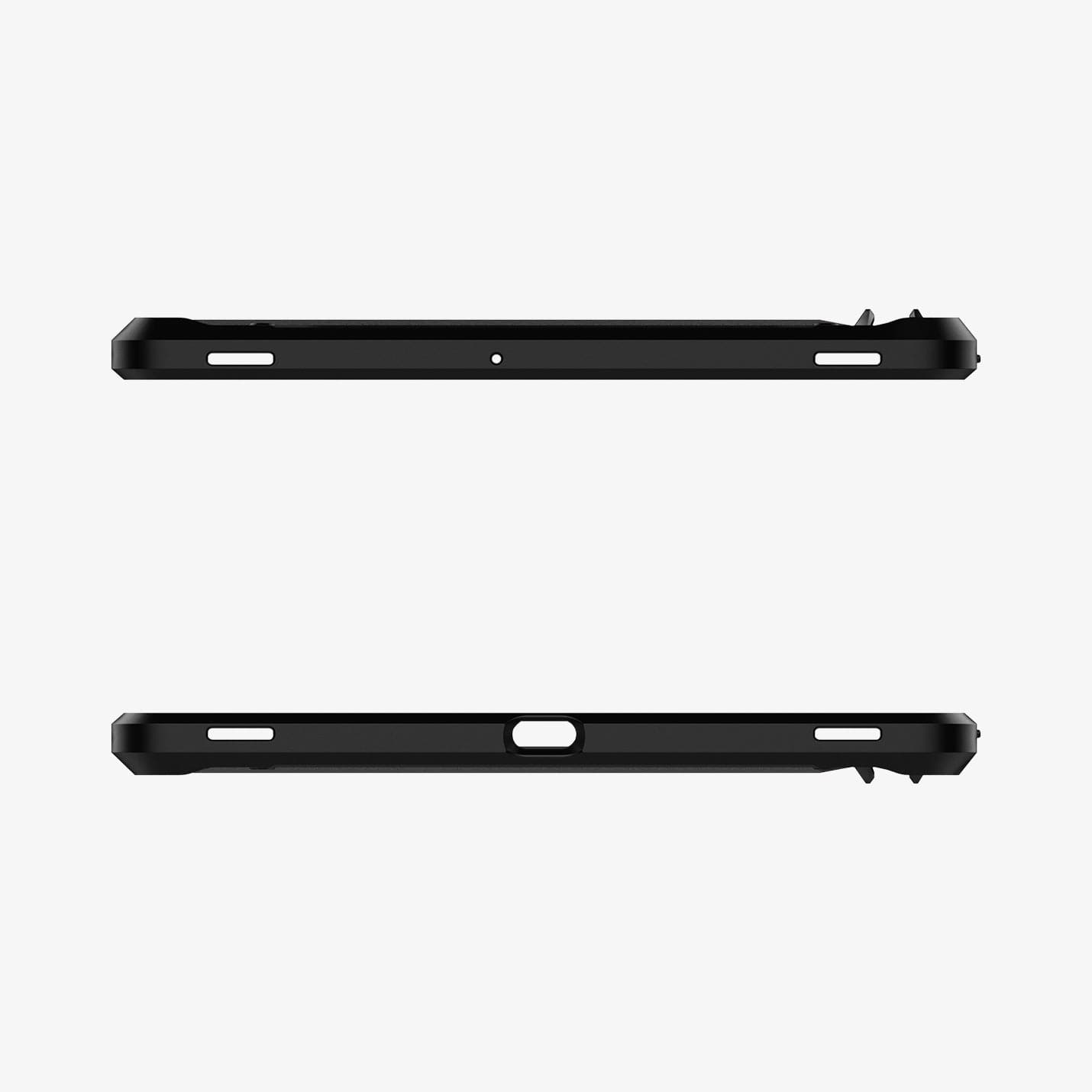 ACS01609 - Galaxy Tab S8 Plus Case Tough Armor Pro in black showing the top and bottom with precise cutouts