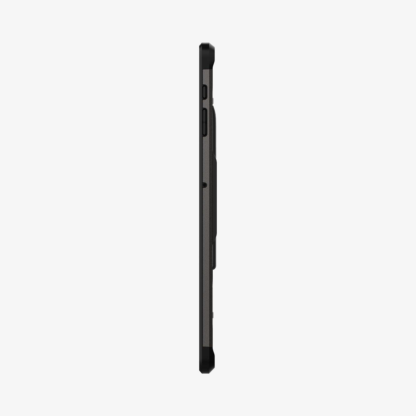 ACS01608 - Galaxy Tab S8 Plus Case Tough Armor Pro in gunmetal showing the side with volume controls