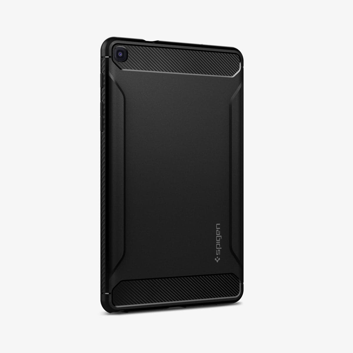 ACS04136 - Galaxy Tab A8 Case Rugged Armor in matte black showing the back and side