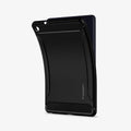 ACS04136 - Galaxy Tab A8 Case Rugged Armor in matte black showing the back with case bending away from device to show the flexibility