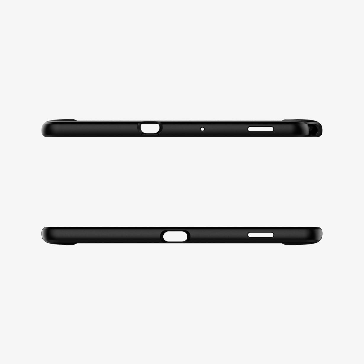 ACS01284 - Galaxy Tab S6 Lite Case Rugged Armor in matte black showing the top and bottom with precise cutouts