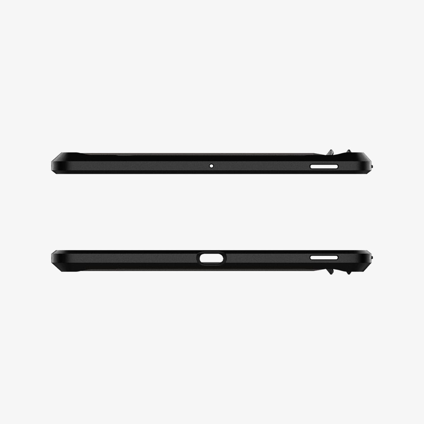 ACS03008 - Galaxy Tab S7 FE Case Tough Armor Pro in gunmetal showing the top and bottom with precise cutouts