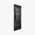 ACS03008 - Galaxy Tab S7 FE Case Tough Armor Pro in gunmetal showing the back and side