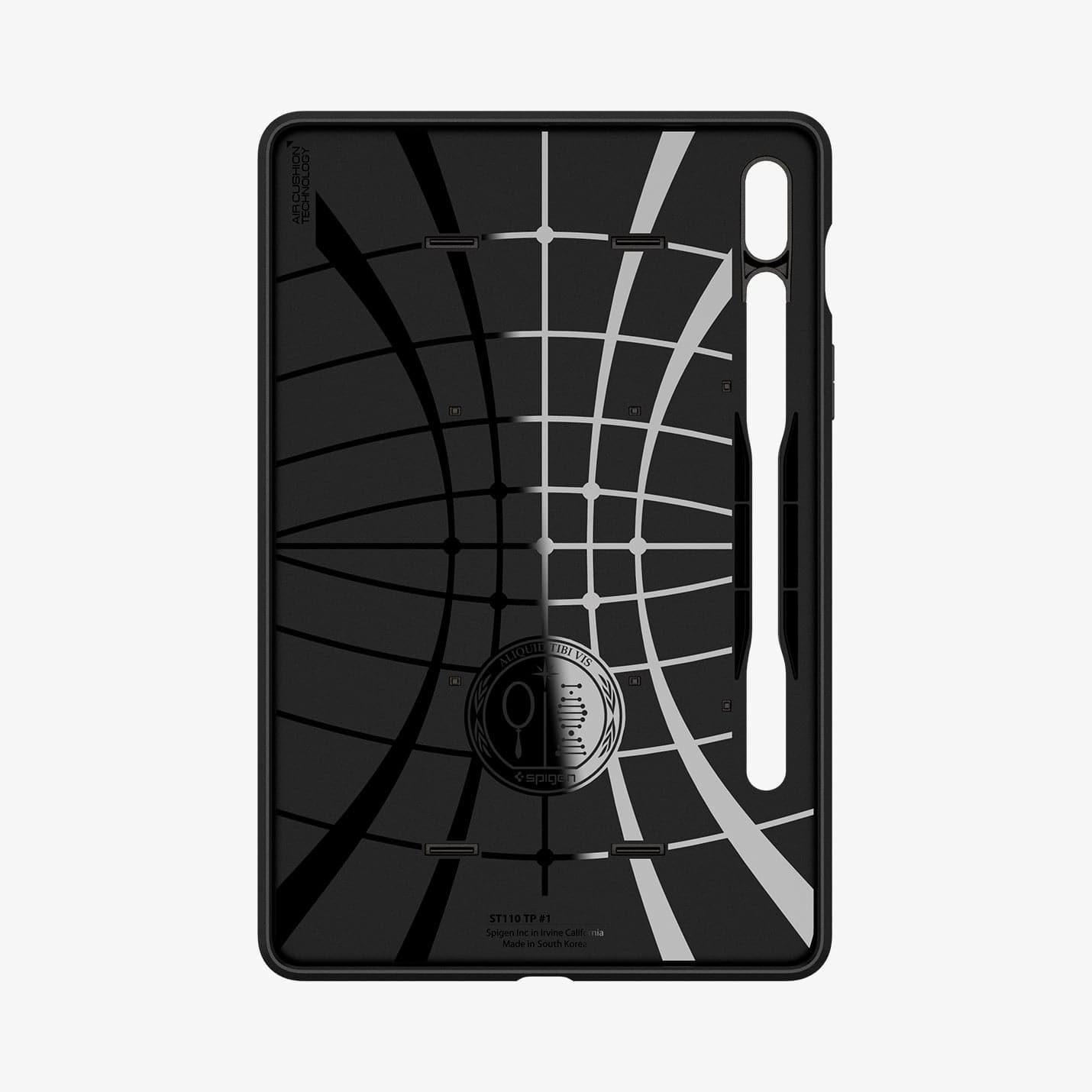 ACS01605 - Galaxy Tab S8 Case Tough Armor Pro in gunmetal showing the inside of case