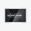AGL04226 - Galaxy Tab S8 Ultra Screen Protector EZ Fit GLAS.tR showing the front with ez fit tray installed onto device