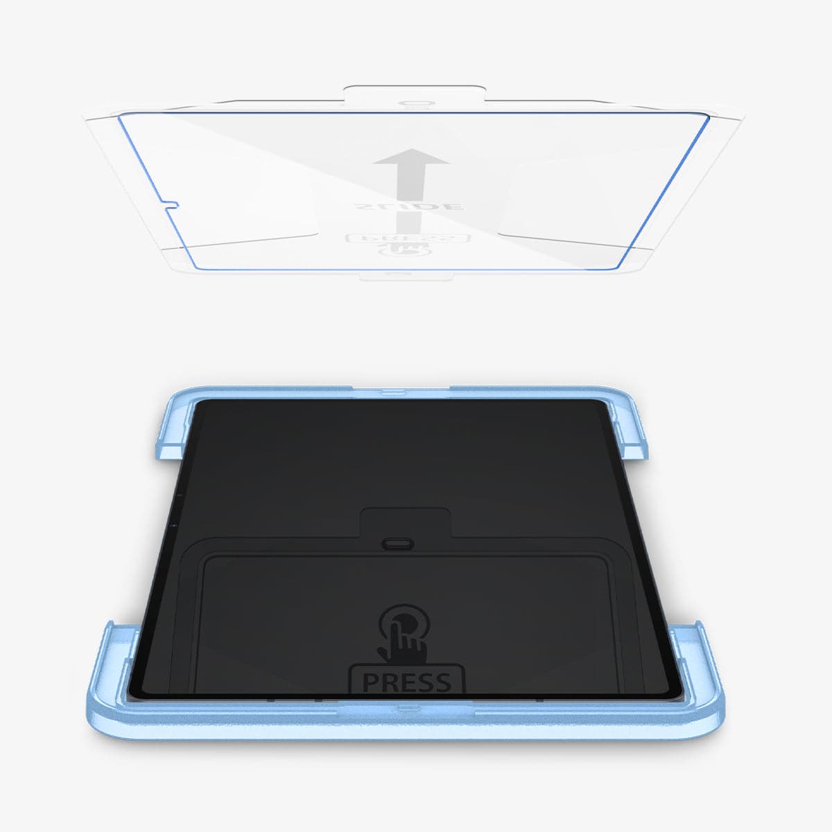 AGL04226 - Galaxy Tab S8 Ultra Screen Protector EZ Fit GLAS.tR showing the screen protector hovering above the screen