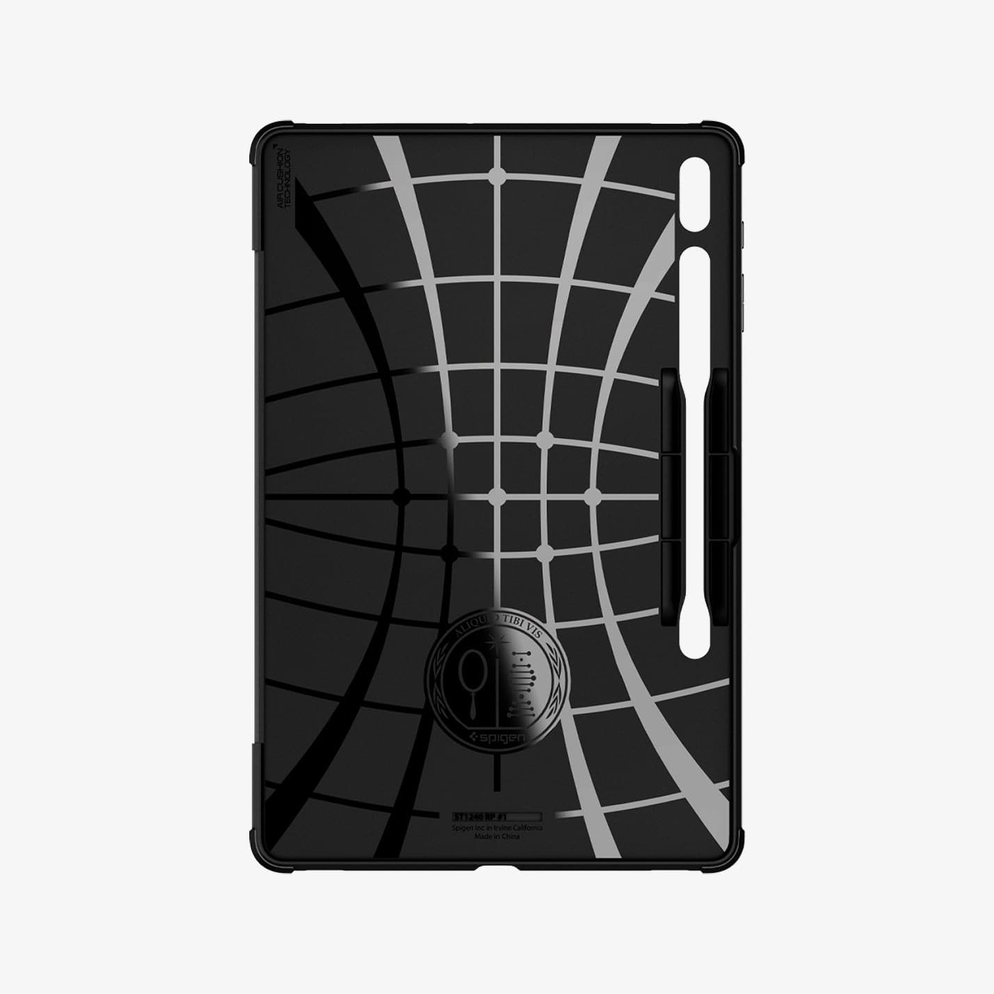 ACS01607 - Galaxy Tab S8+ Case Rugged Armor Pro in black showing the inside of case