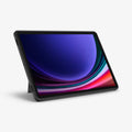 ACS06835 - Galaxy Tab S9+ Case Tough Armor Pro in black showing the front with device propped up by built in kickstand
