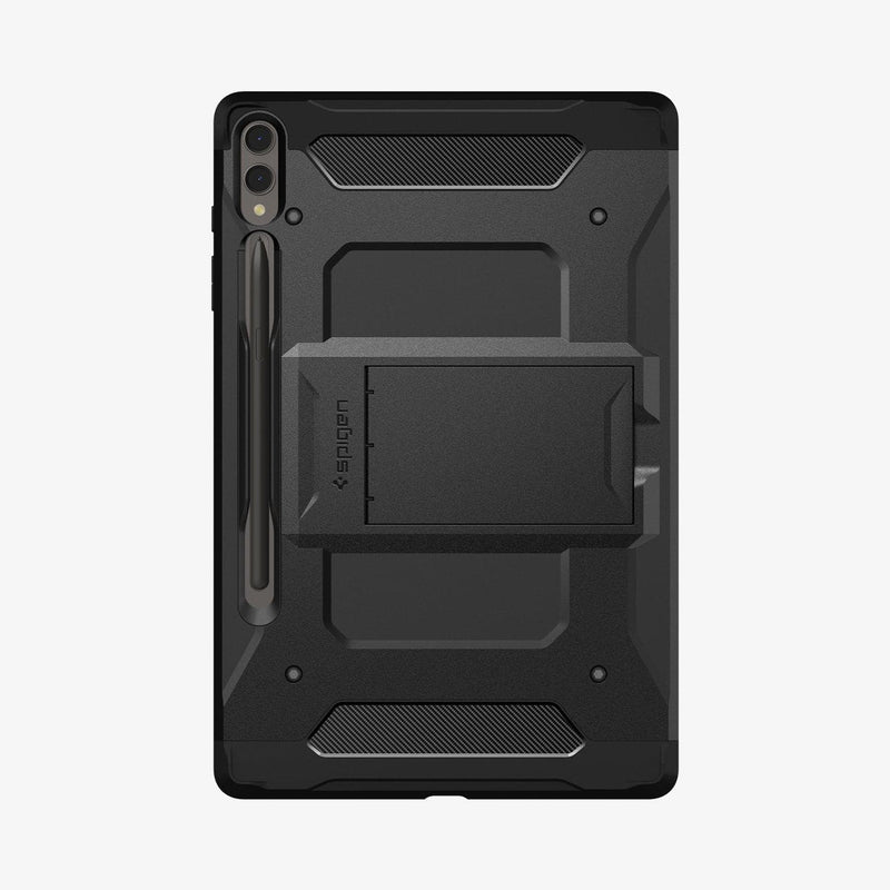 ACS06835 - Galaxy Tab S9+ Case Tough Armor Pro in black showing the back