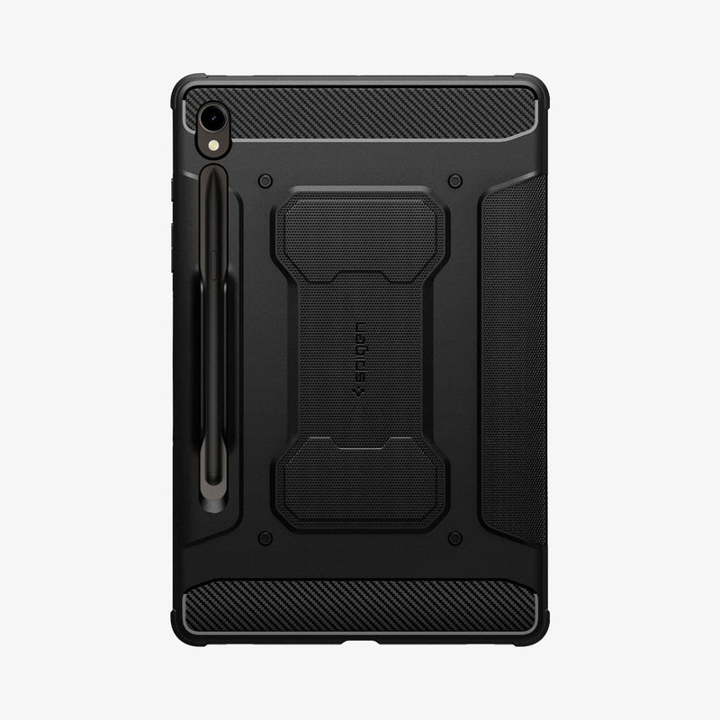ACS06540 - Galaxy Tab S9 Case Rugged Armor Pro in black showing the back