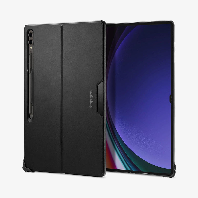 ACS06834 - Galaxy Tab S9 Ultra Case Thin Fit Pro in black showing the back and front