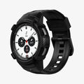 ACS03833 - Galaxy Watch 4 Classic (42mm) Case Rugged Armor Pro in black showing the front and inside of band