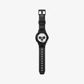 ACS03833 - Galaxy Watch 4 Classic (42mm) Case Rugged Armor Pro in black showing the front with watch band laid out flat