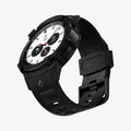 ACS03833 - Galaxy Watch 4 Classic (42mm) Case Rugged Armor Pro in black showing the front, bottom and inside of band