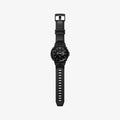 ACS03832 - Galaxy Watch 4 Classic (46mm) Case Rugged Armor Pro in black showing the front with watch band laid out flat