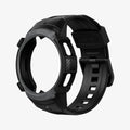 ACS03652 - Galaxy Watch 4 Classic (46mm) Case Rugged Armor Pro in charcoal gray showing the front and side with no watch inside