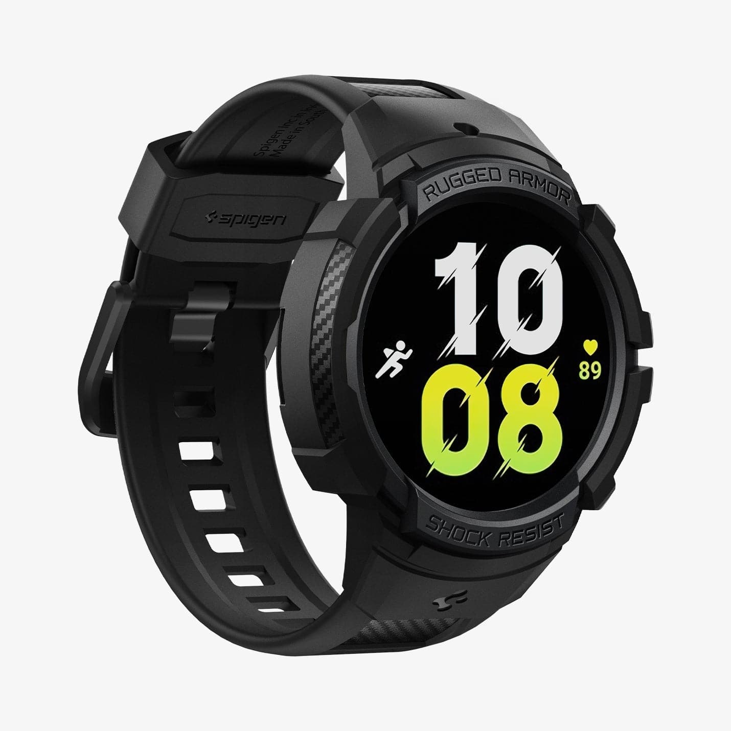 ACS03831 - Galaxy Watch 5/4 (40mm) Case Rugged Armor Pro in black showing the front and side