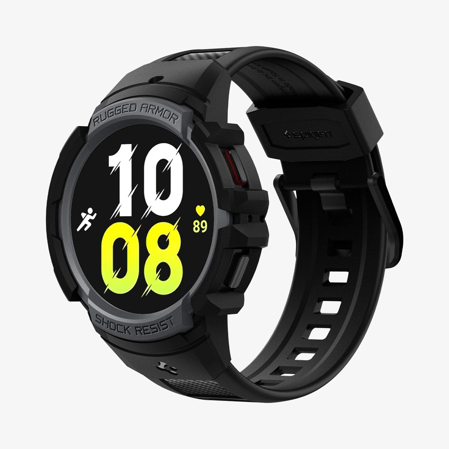 ACS03165 - Galaxy Watch 5/4 (40mm) Case Rugged Armor Pro in charcoal gray showing the front and inside of band