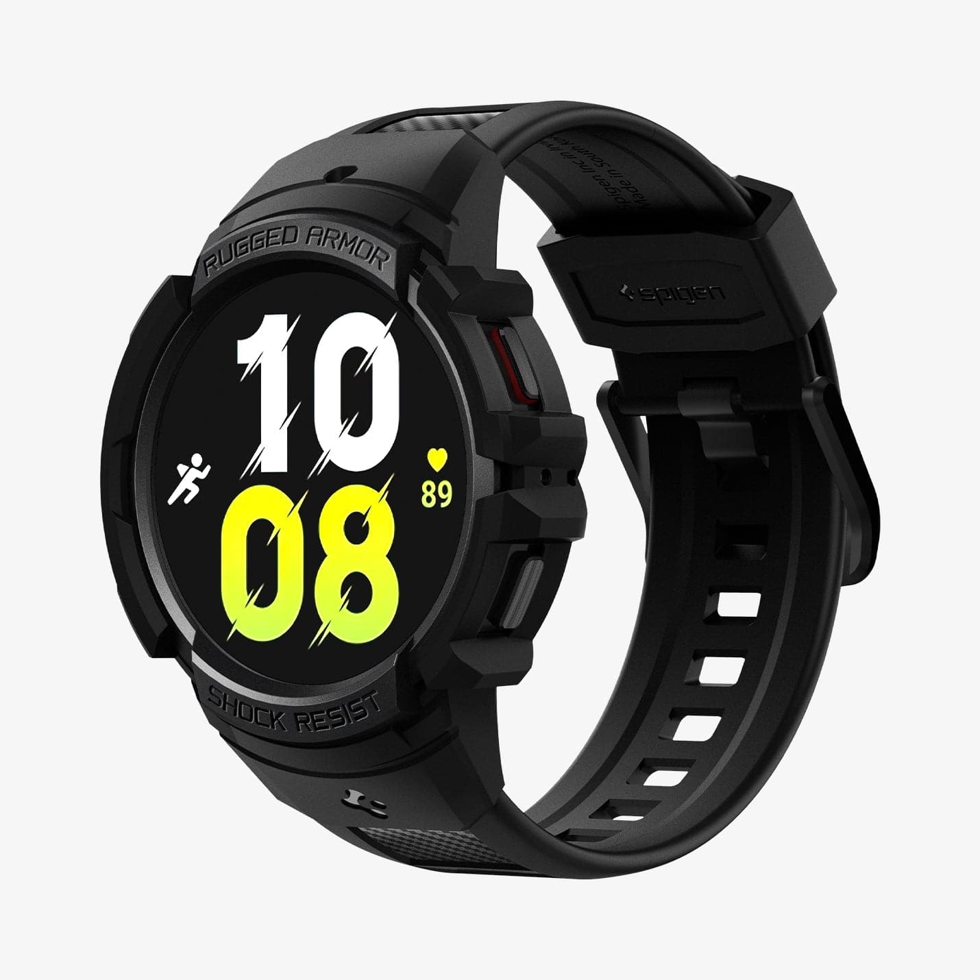 ACS03830 - Galaxy Watch 5/4 (44mm) Case Rugged Armor Pro in black showing the front and inside of band
