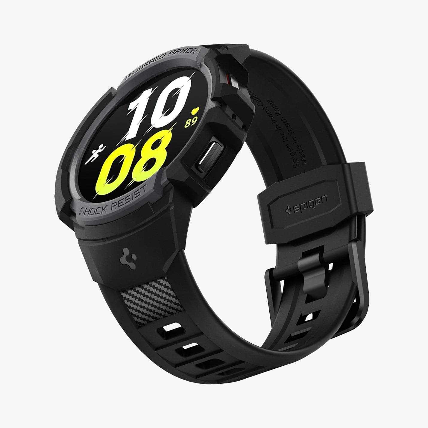 ACS03164 - Galaxy Watch 5/4 (44mm) Case Rugged Armor Pro in charcoal gray showing the front, bottom and inside of band
