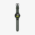ACS04325 - Galaxy Watch 5/4 (44mm) Case Rugged Armor Pro in military green showing the front with watch band laid out flat