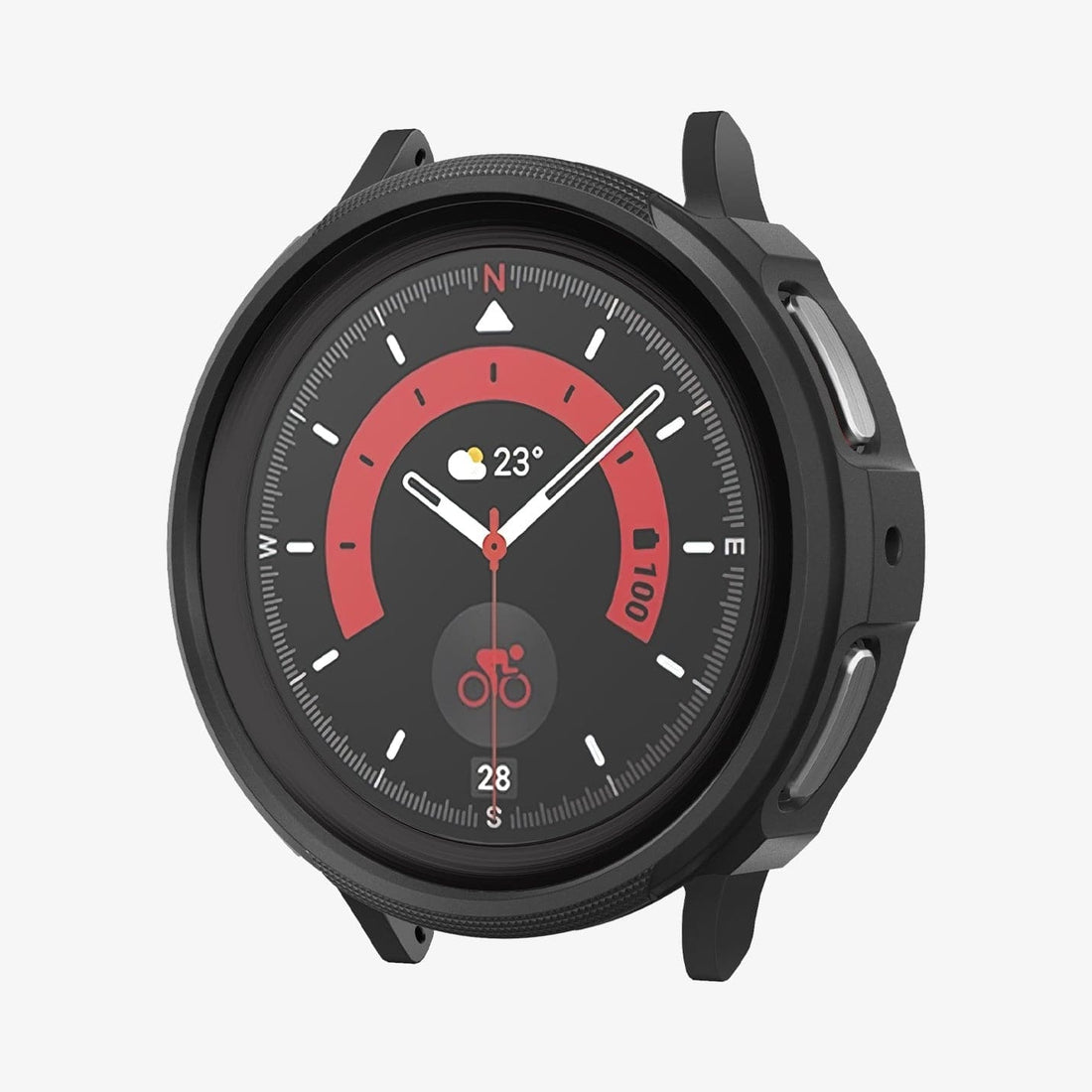 ACS07900 - Galaxy Watch 7 (44mm) Liquid Air in Matte Black showing the front and sides