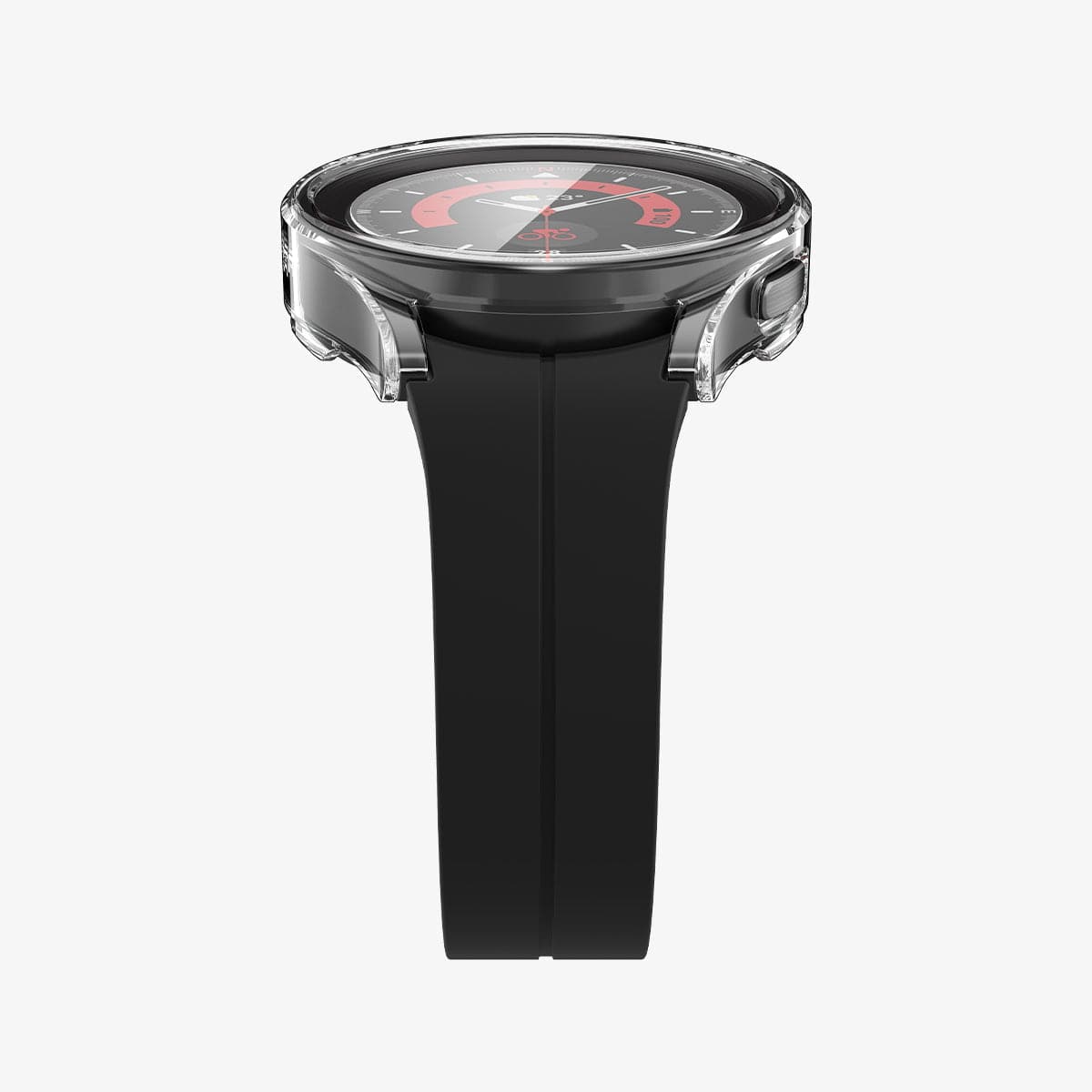 ACS05400 - Galaxy Watch 5 Pro (45mm) Case Thin Fit Glass in crystal clear showing the bottom and partial front