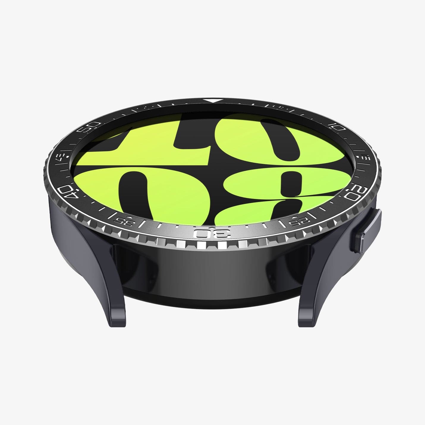 ACS06865 - Galaxy Watch 6 (44mm) Bezel Tune in black showing the front and bottom