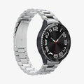 ACS06863 - Galaxy Watch 6 Classic (43mm) Bezel Tune in black showing the front and partial side