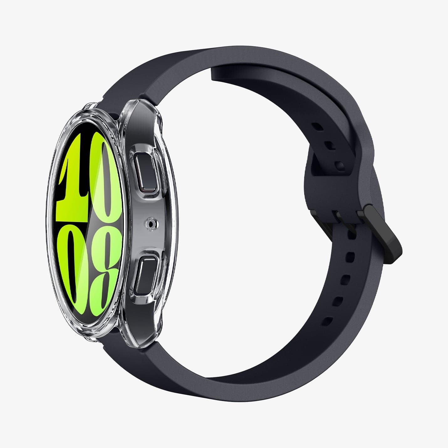 ACS06497 - Galaxy Watch 6 (44mm) Case Ultra Hybrid in crystal clear showing the side, front and inside of band