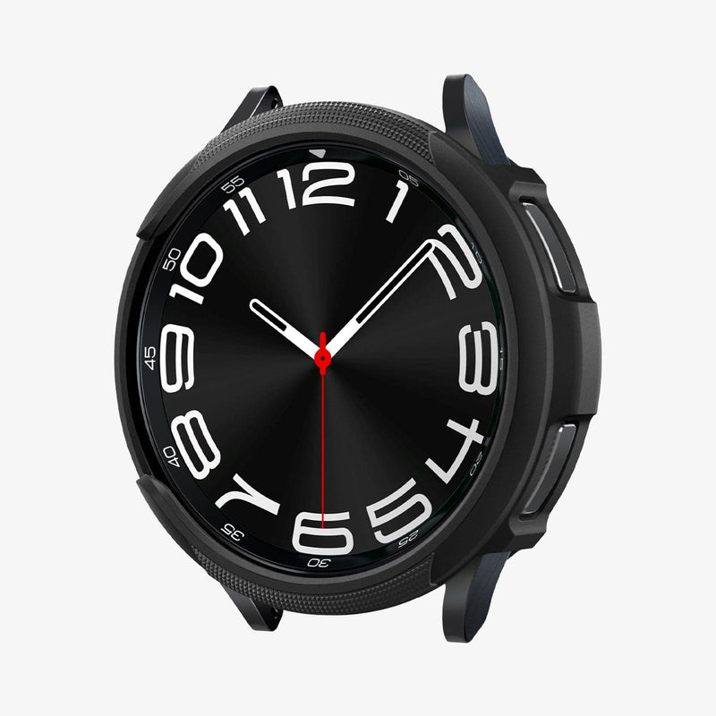 ACS06395 - Galaxy Watch 6 Classic (43mm) Case Liquid Air in matte black showing the front and side of watch face