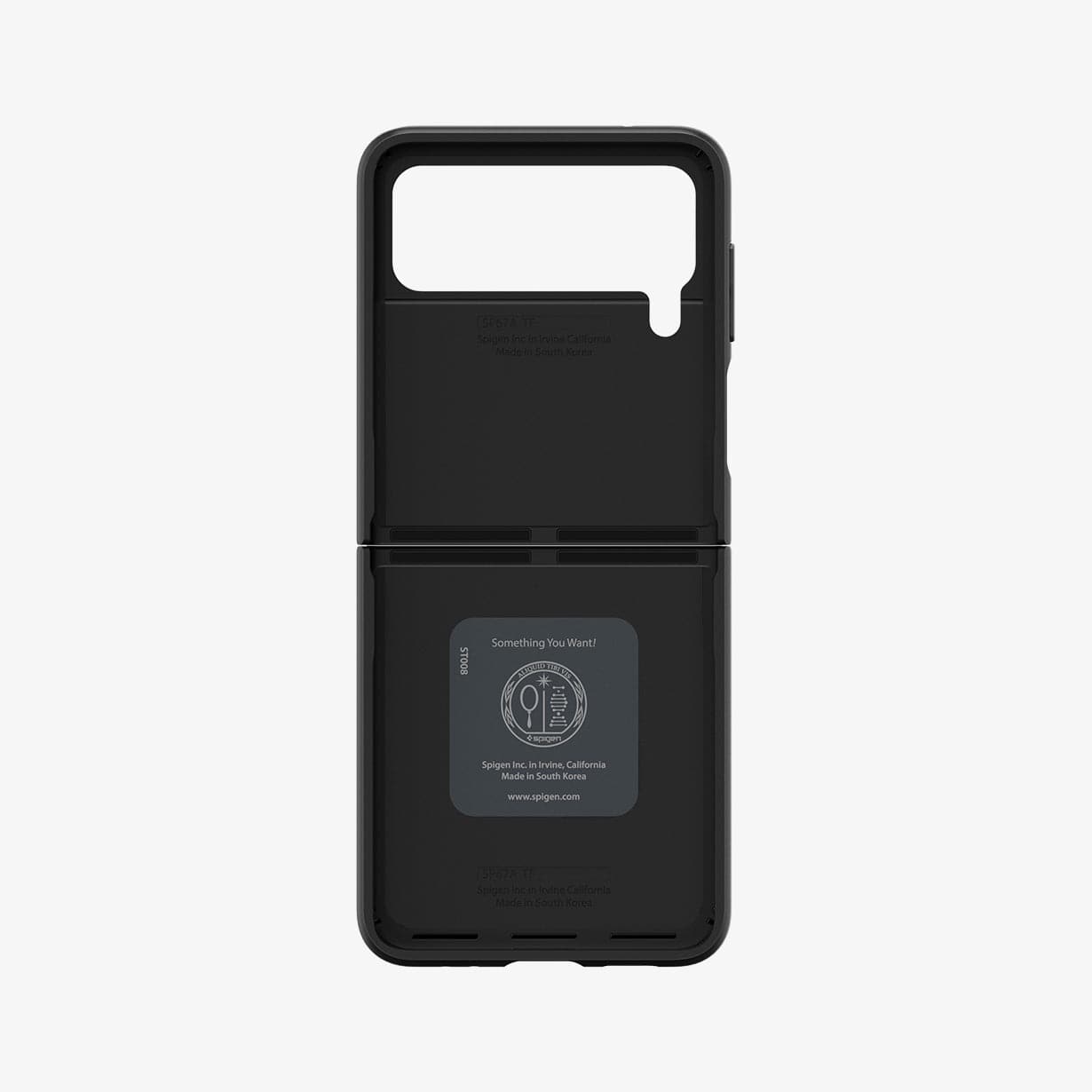 ACS03079 - Galaxy Z Flip 3 Case Thin Fit in black showing the inside of case
