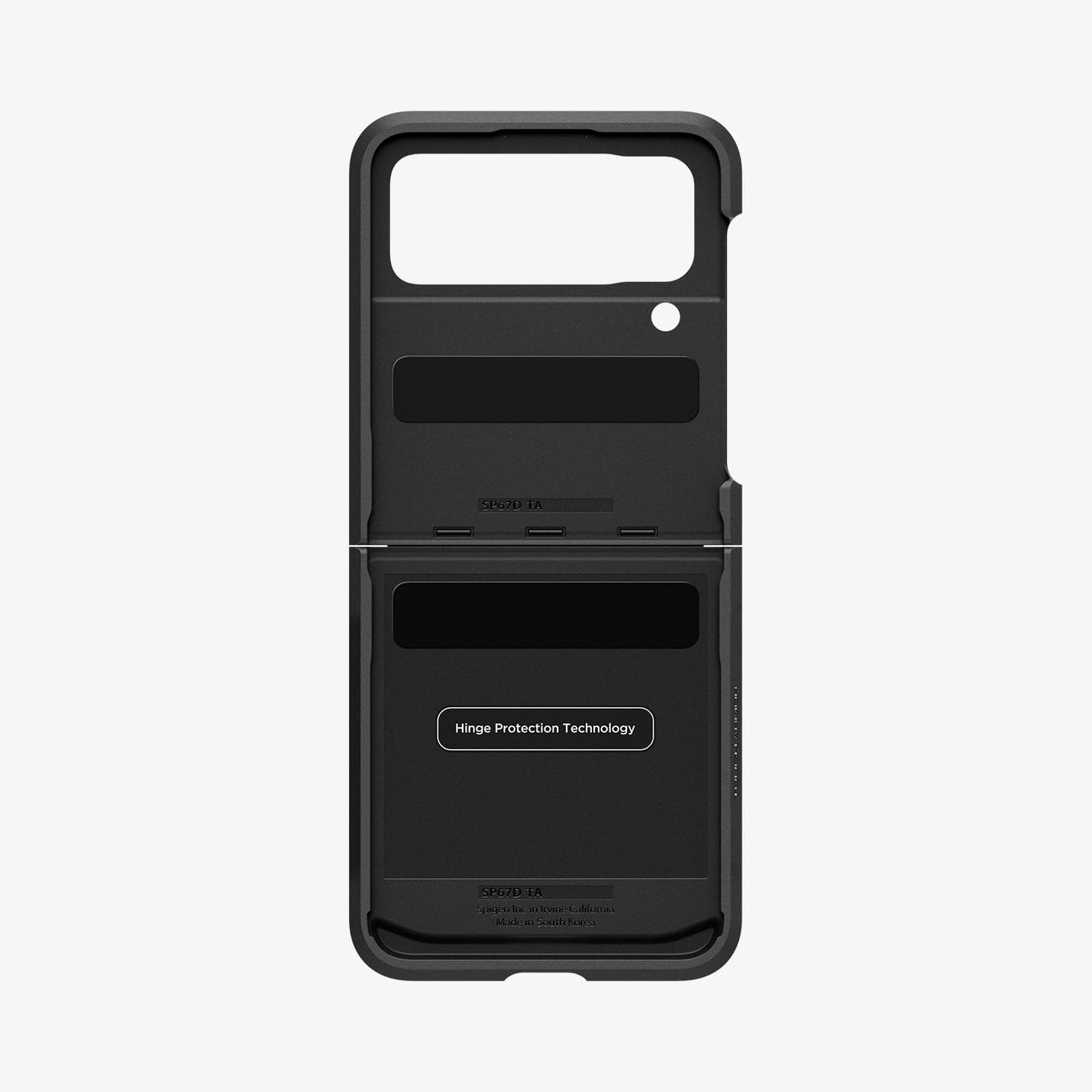 ACS05111 - Galaxy Z Flip 4 Case Tough Armor in black showing the inside of case