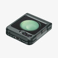 ACS06228 - Galaxy Z Flip 5 Case Tough Armor Pro in abyss green showing the back, side and bottom with device folded