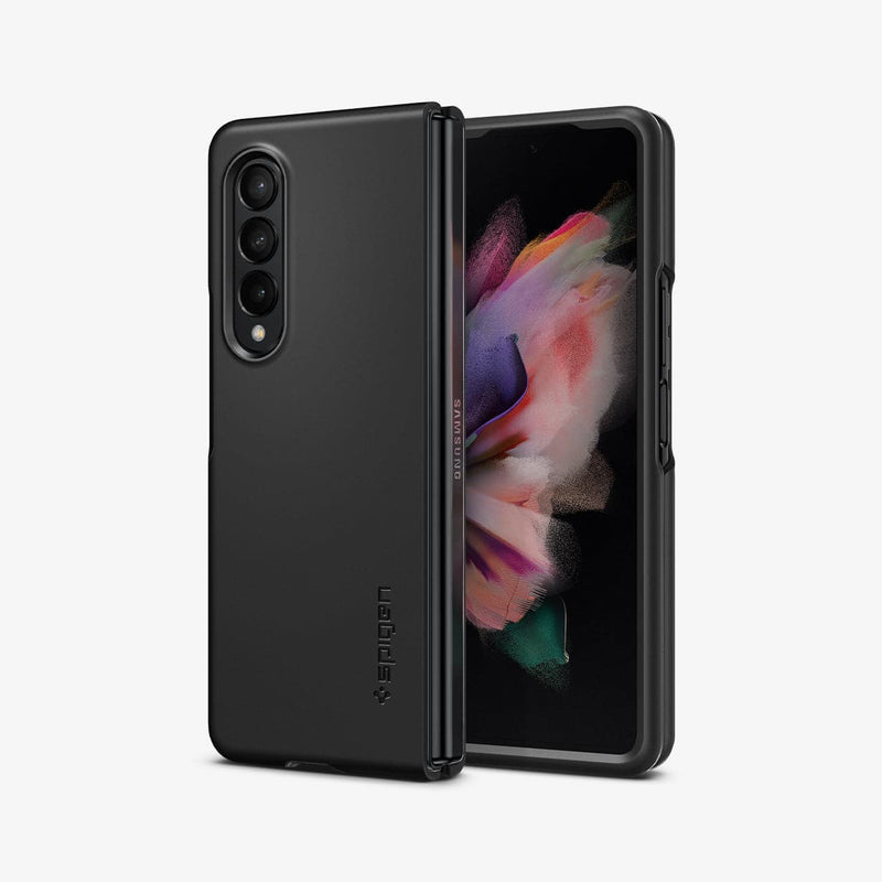 ACS03075 - Galaxy Z Fold 3 Case Thin Fit in black showing the back and front