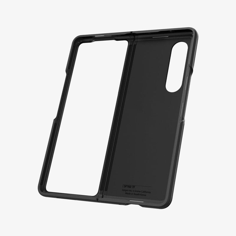 ACS03075 - Galaxy Z Fold 3 Case Thin Fit in black showing the inside without device in case