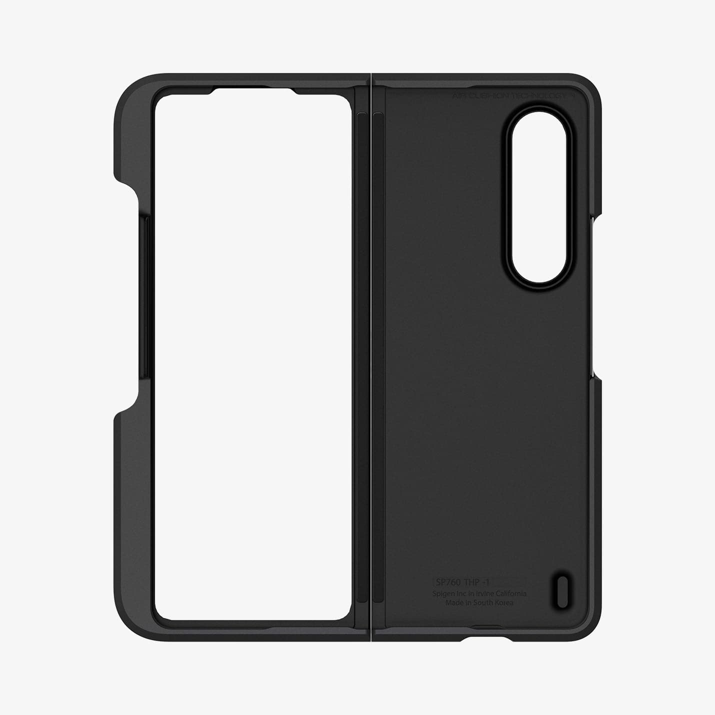 ACS03688 - Galaxy Z Fold 3 Case Thin Fit Pro in black showing the inside of case