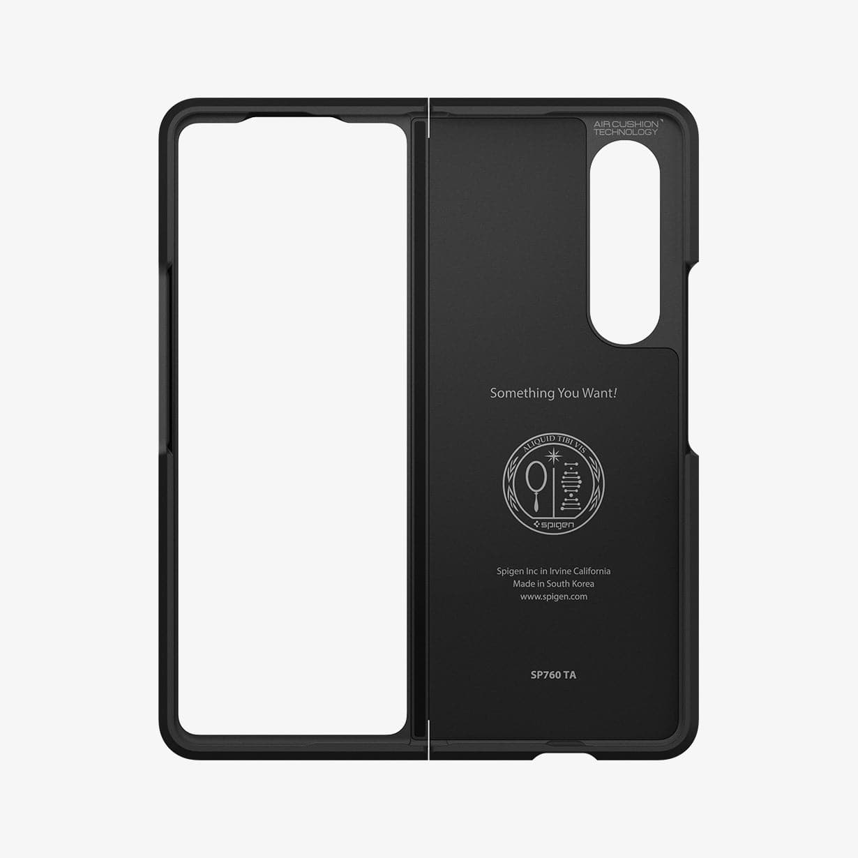 ACS03077 - Galaxy Z Fold 3 Case Tough Armor in black showing the inside of case