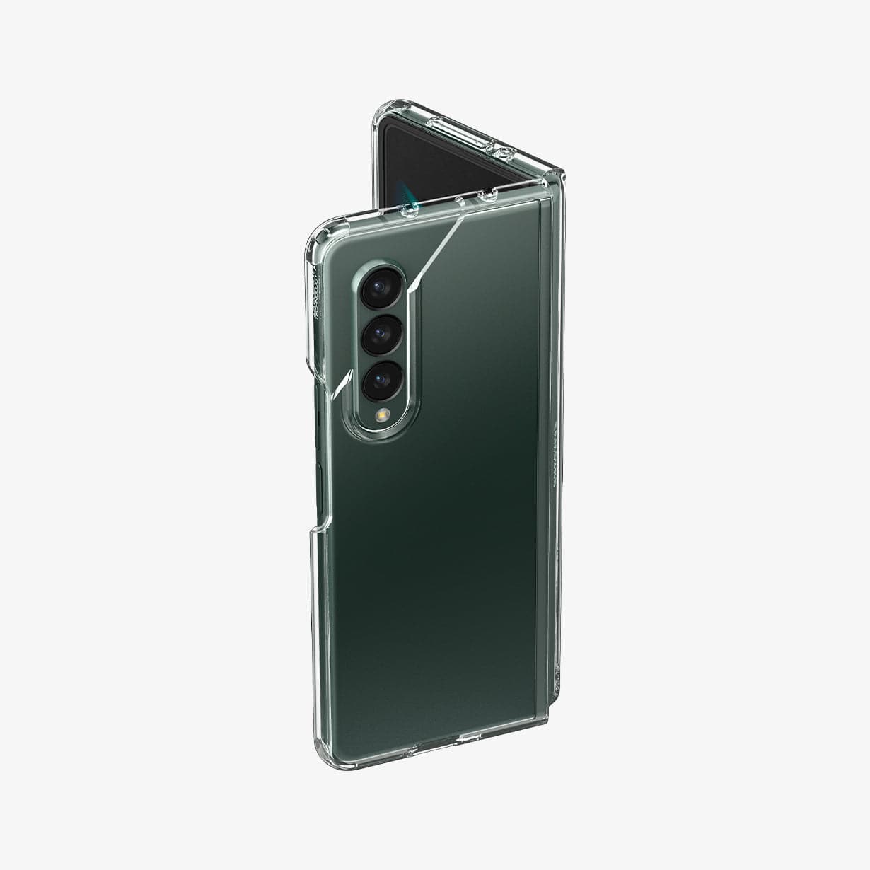 ACS02959 - Galaxy Z Fold 3 Case Ultra Hybrid in crystal clear showing the back, top and partial side
