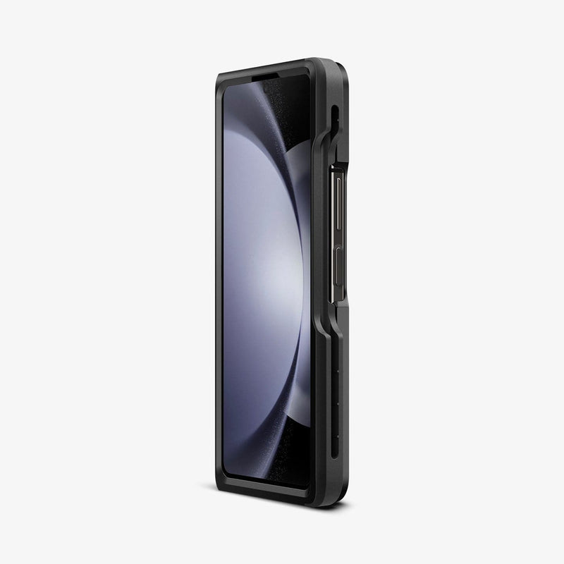 ACS06209 - Galaxy Z Fold 5 Case Thin Fit Pro in black showing the front and side folded
