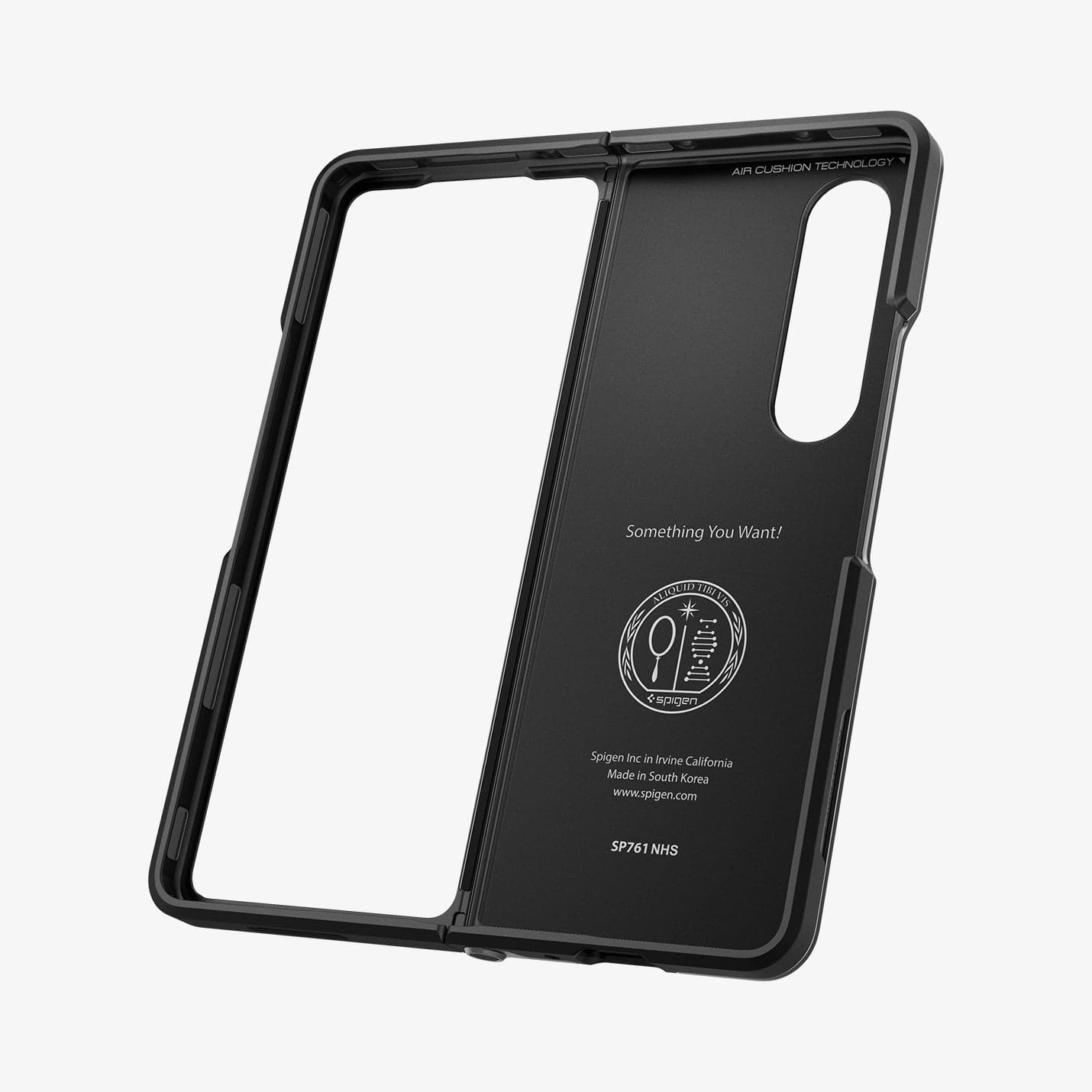 ACS05106 - Galaxy Z Fold 4 Case Neo Hybrid S in black showing the inside of case and partial side