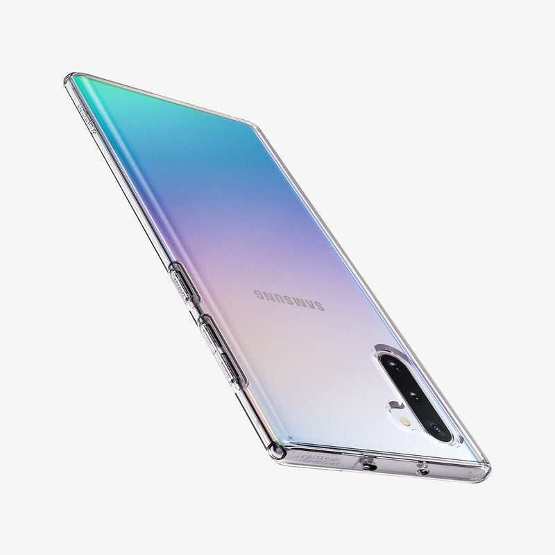 628CS27370 - Galaxy Note 10 Liquid Crystal Case in crystal clear showing the back, side and top