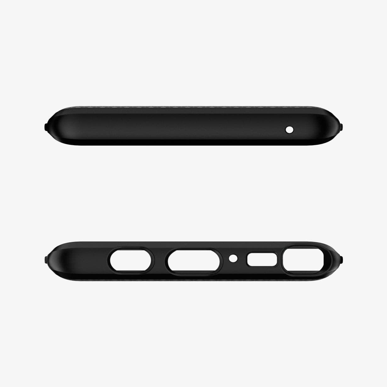599CS24580 - Galaxy Note 9 Liquid Air Case in black showing the top and bottom