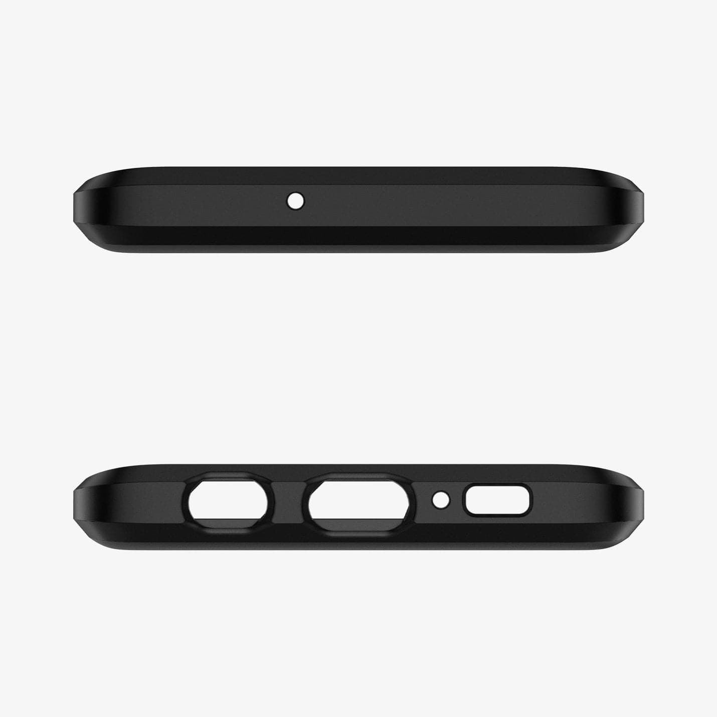 605CS25805 - Galaxy S10 Tough Armor Case in black showing the top and bottom