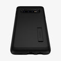 605CS25805 - Galaxy S10 Tough Armor Case in black showing the back and bottom zoomed in