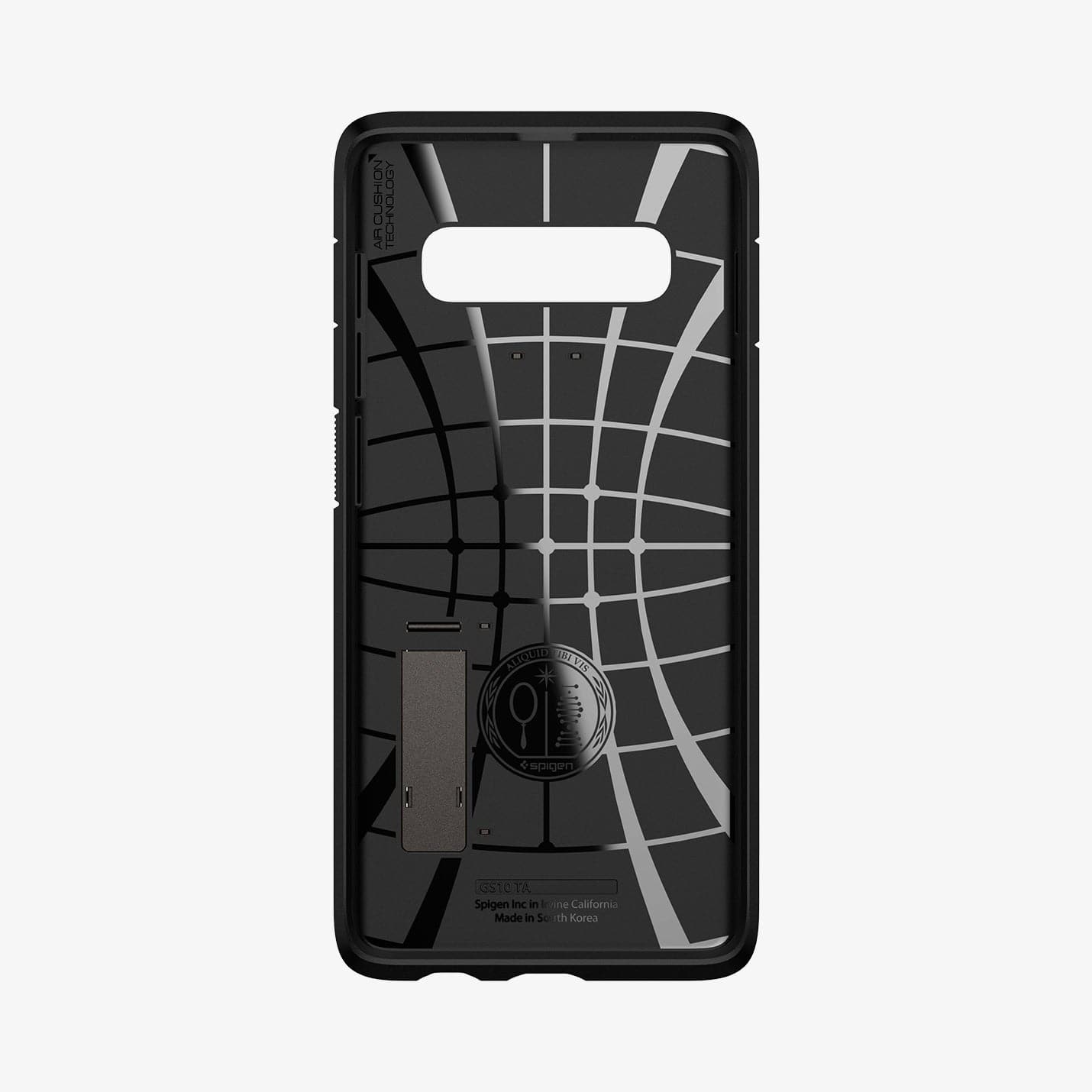 605CS25804 - Galaxy S10 Tough Armor Case in gunmetal showing the inside of case