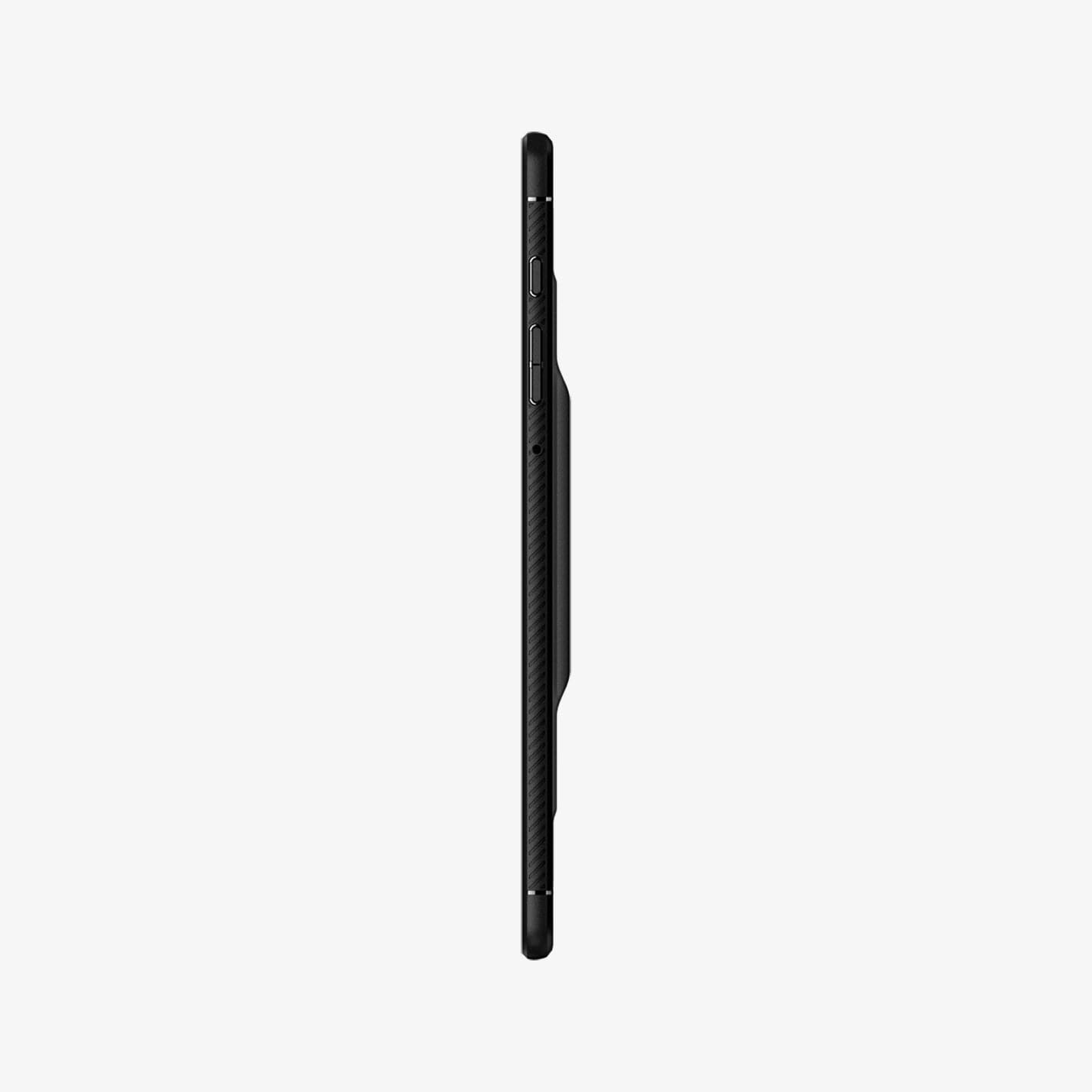 ACS00220 - Galaxy Tab S6 Case Rugged Armor in matte black showing the side with volume controls